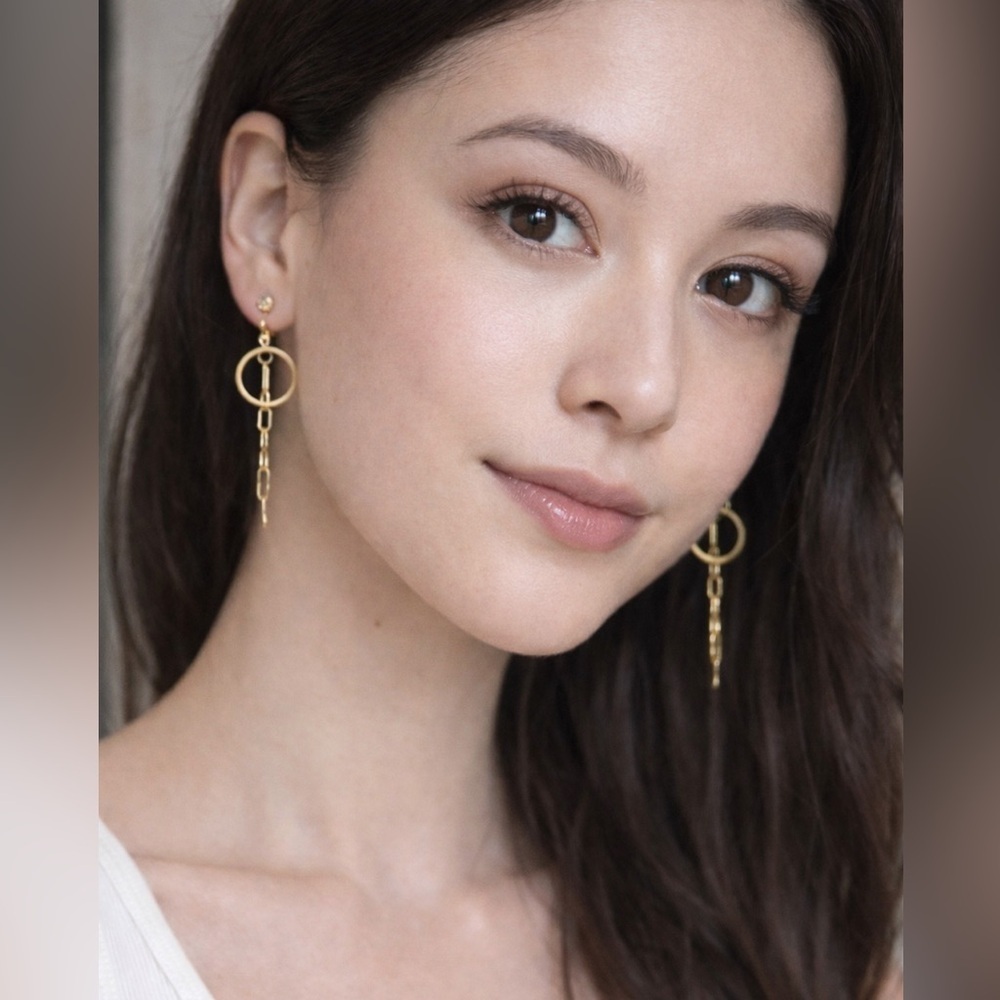 Chic Handmade Gold Drop Chain earrings